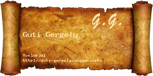 Guti Gergely névjegykártya